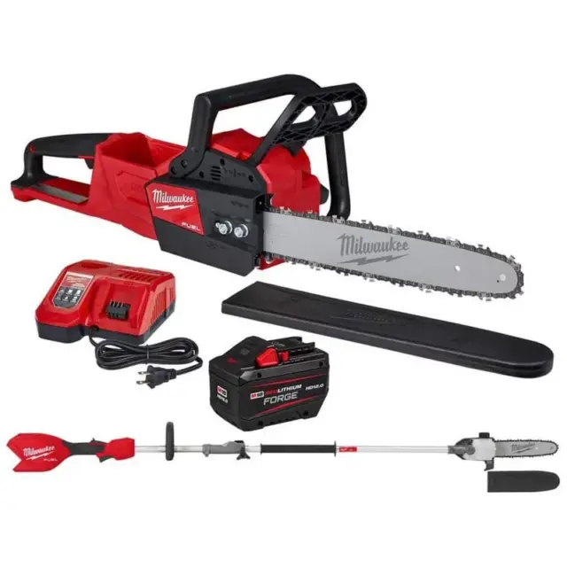 Milwaukee M18 FUEL 16-Inch Chainsaw & Pole Saw Kit — 12Ah Battery