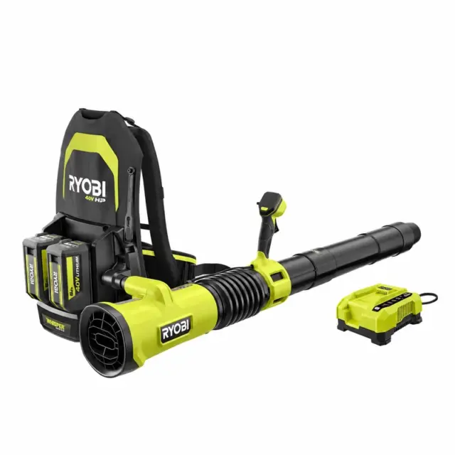 RYOBI RY40HPLB02K — 850 CFM Cordless Backpack Blower Kit