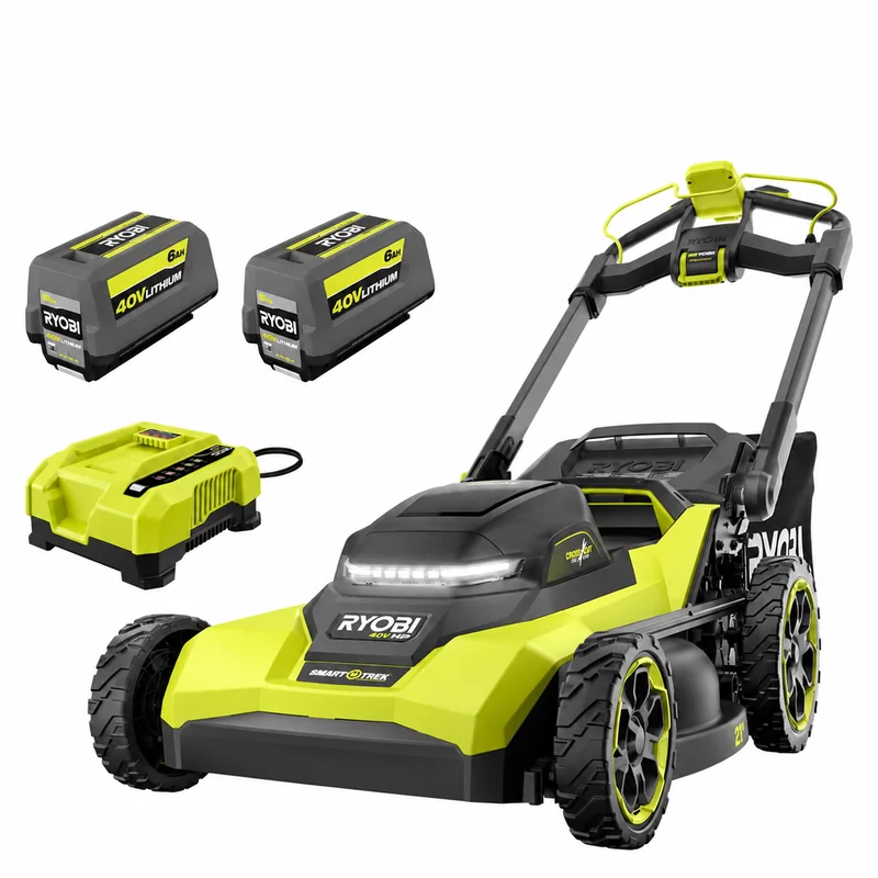RYOBI RY40HPLM02K2 — 21-Inch Multi-Blade Mower, Two 6Ah Batteries — product photograph