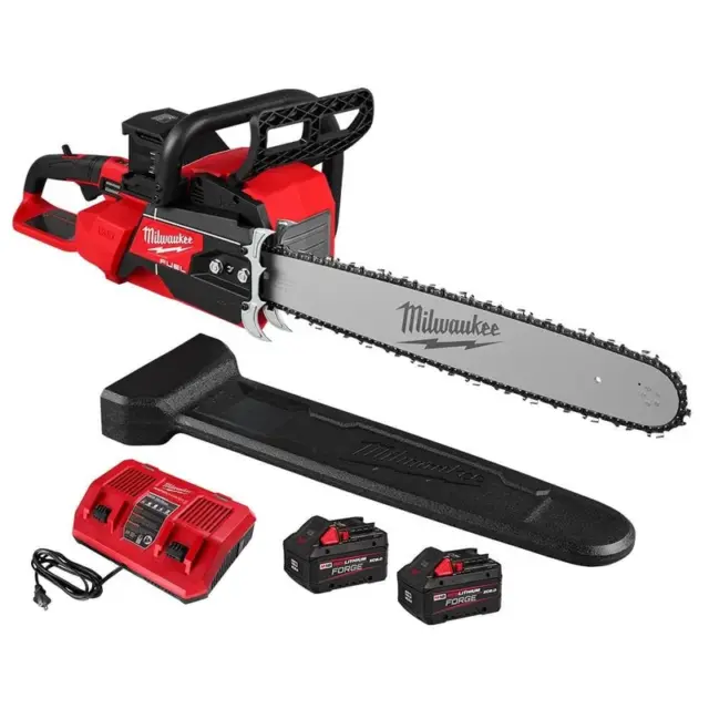 Milwaukee 2827-22 — 20-Inch Chainsaw Kit with Two 8Ah FORGE Batteries