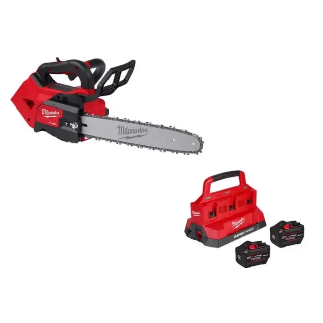 Milwaukee 14-Inch Top-Handle Chainsaw Kit — FORGE Batteries & PACKOUT Charger