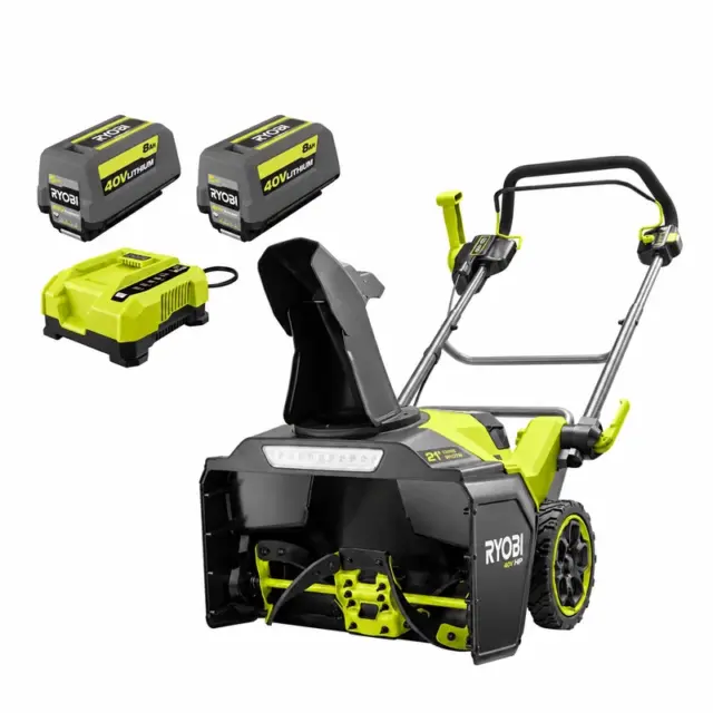 RYOBI RY40HPSN02K2 — 21-Inch Cordless Snow Blower, Two 8Ah Batteries