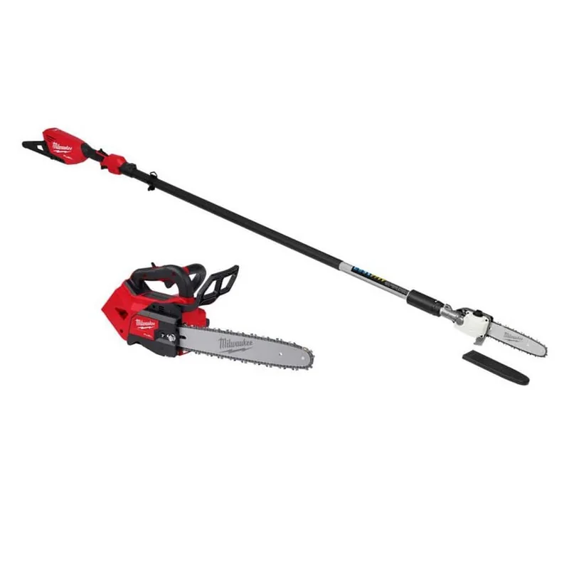 Milwaukee M18 FUEL Telescoping Pole Saw & 14-Inch Top-Handle Chainsaw — product photograph