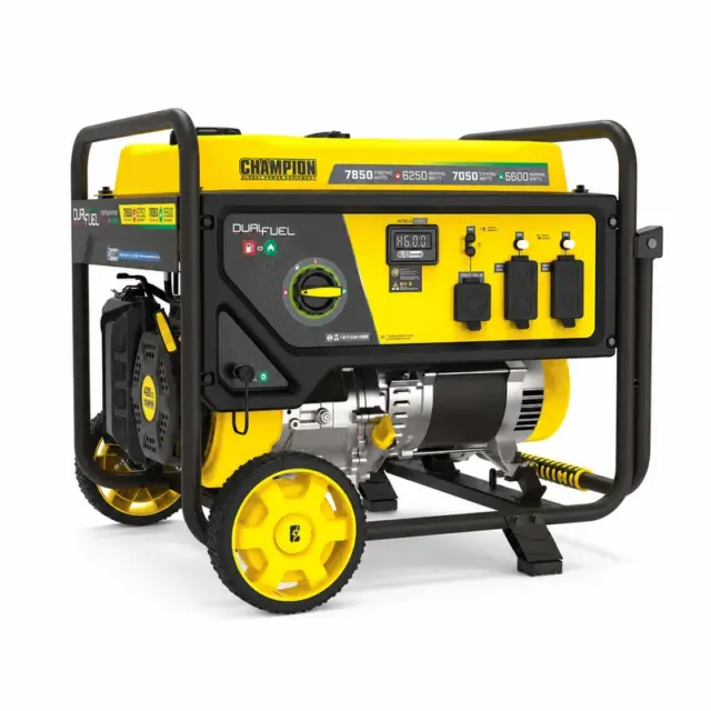 Champion 201463 — Dual-Fuel Portable Generator, Recoil Start