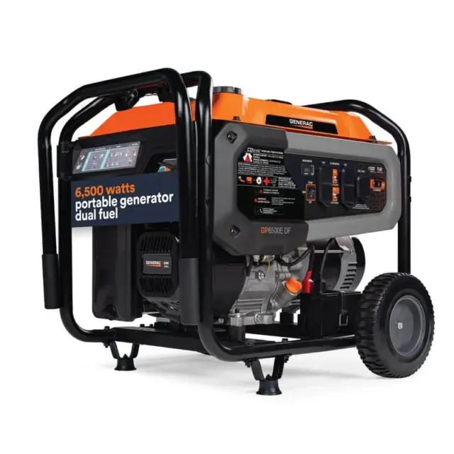 Generac GP6500E 81531 — Dual-Fuel Portable Generator, Electric Start